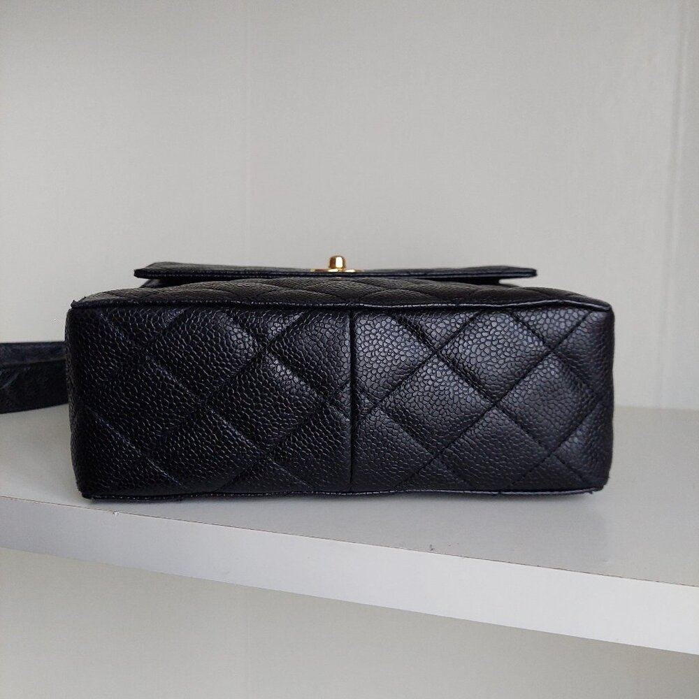 CHANEL Caviar Black Leather Quilted CC Turnlock Vanity Square Box Flap Bag - Picture 10 of 16